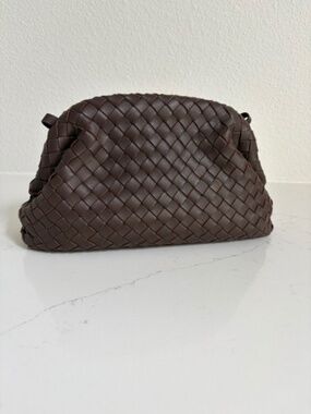 Quince Naomi Handwoven Clutch Dark Brown